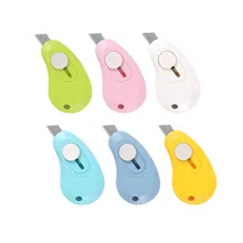 Buntes Kunststoff-Retractable-Messer-Set mit Schlüsselringen für Zuhause und Büro