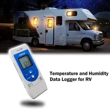 Registrador de datos de temperatura y humedad con informes en PDF conectados a computadora para vehículos recreativos