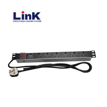 Gerenciador de Rack de Servidor PDU 1u Protetor de Surto Montado em Rack Unidade de Distribuição de Energia Gerenciador de Rack de Servidor PDU 1u Protetor de Surto Montado em Rack Unidade de Distribuição de Energia