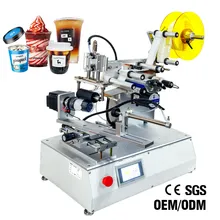 Yarı Otomatik Masaüstü Konik Bardak Etiket Uygulama Makinesi Tarih Kodlayıcı Baskı Makinesi ile Uyumlu