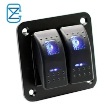 2-Gang 5-Pin saklar rocker toggle on-off panel dengan kabel siap pakai