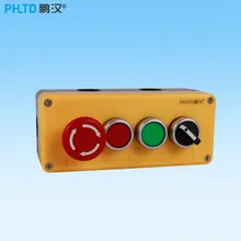 Caja de control de interruptor de botón, botón de parada de emergencia, caja de indicadores, caja eléctrica de plástico