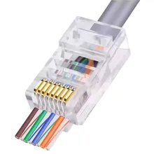 Conector Modular CAT6 UTP 8p8c Pasar a Través RJ45 Conector CAT6 Conector RJ45 Enchufe Modular