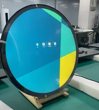 ป้ายโฆษณาจอ LED ในอาคารรุ่น LCD ขนาดกำหนดเอง จอ LCD ทรงกลมขนาด 23.6 นิ้ว หน้าจอสัมผัส ความสว่าง 1500 นิต Rk3568 Android 11 สำหรับโฆษณาทรงกลม