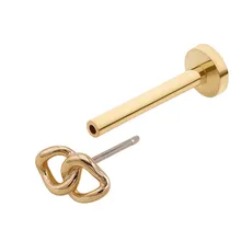 14K Solide goldene ineinandergreifende Ringe ohne Gewinde für Körperpiercing