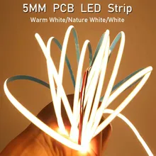 DC12V 24V Iluminación LED COB flexible e impermeable, luz de cuerda LED, lámpara de tira LED, cinta LED, luz de tira LED