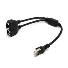 كابل شبكة RJ45 ثنائي الاتجاه 1 نقطة 2 محول موصل موزع موسع كابل شبكة