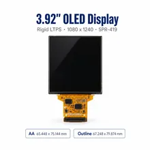 Modulo display OLED LTPS rigido da 3,92 pollici 1080X1240 per la personalizzazione di dispositivi mobili di elaborazione dati terminali palmari PDA industriali