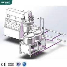 100L เครื่องผสมอิมัลชันแบบสุญญากาศยกพร้อมระบบควบคุม PLC และการทำความร้อน