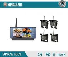 7inch 4CH Dijital HD Kablosuz Yedekleme Arka Görüş Aynası Kamera Sistemi