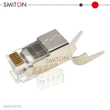 สายเคเบิลเครือข่ายที่มีประสิทธิภาพสูง Cat8 RJ45 8p8c ตัวเชื่อมต่อแบบโมดูลาร์ที่มีการป้องกัน 8p8c สำหรับการใช้งานกับคอมพิวเตอร์และเราเตอร์