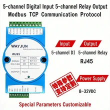 Netzwerk-Relais, Modbus TCP Fern-I/O-Modul mit fünf Kanälen Schalt-Eingang, fünf Kanälen Relais-Ausgang