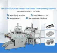 Máquina de producción de cajas de plástico totalmente automática, formando, cortando y apilando automáticamente