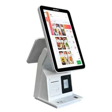 15.6" Sistema POS Todo en Uno Monitor Táctil de Escritorio para Ordenar Computadora de Máquina Minorista Doble Simple
