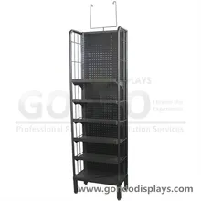 メタルハンギングディスプレイラック ダブルレイヤーディスプレイ メタルラウンドケーキスタンド テーブルペグボードグリッドパネル メタルワイヤーディスプレイラック