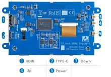 หน้าจอสัมผัส TFT LCD ขนาด 5" นิ้ว แบบตั้งตรง โมดูลบอร์ดขับ HDMI สำหรับ Raspberry Pi