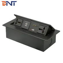 Boîte de connexion multimédia pour table de conférence, boîte de connexion de bureau à ressort