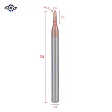 Macchina utensile CNC di fabbrica cinese rivestita HRC55 4-Flute in carburo cementato di tungsteno solido R0.5 R0.75 R1 utensili da taglio a smusso