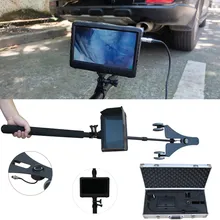 2mtelescopic Sistema de cámara dual con polo de encuesta y rueda universal 7 Sistema de cámara de inspección de video DVR de pulgadas