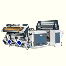 Mesin Pemotongan dan Penggulungan Dipasangkan dengan Mesin Inkjet Otomatis untuk Pencetakan Inline