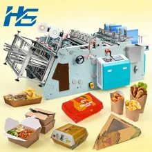 Macchina per la produzione di scatole per hamburger in cartone biodegradabili completamente automatiche con stampa personalizzata