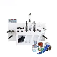Macchina per il taglio di etichette adesive completamente automatica, macchina per il taglio rotativo di etichette, macchina per il taglio, slittatura e riavvolgimento di etichette