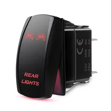 Luce posteriore retroilluminata rossa, kit interruttore a levetta, luce LED on/off, 20A, 12V