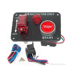 12V زر تشغيل محرك سيارة سباق LED حمراء لوحة تبديل الإشعال