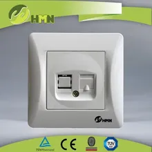 คุณภาพดี RJ45 ซ็อกเก็ตข้อมูล มาตรฐานสหภาพยุโรป ซ็อกเก็ตคอมพิวเตอร์