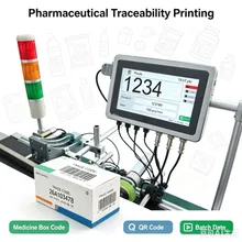 Stampante a sacca mini con nastro trasportatore desktop, stampante a getto d'inchiostro Tij per codifica, marcatura della data di produzione, codice Qrcode, codifica batch