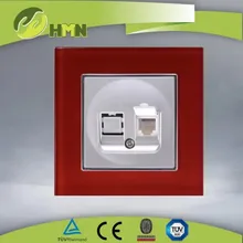 EU-Standard-Glasplatte-Elektrowandsteckdose RJ45 Computersteckdose
