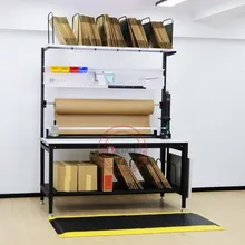 Bancada de Embalagem Personalizada Mesa de Embalagem Banco de Envio com Cortador para Embalagem em Armazém Embalagem Rápida