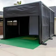 カスタマイズ可能なサイズのインフレータブルゴルフシミュレーターテント、屋外ブランドプロモーション用のポータブルインフレータブルビルディング
