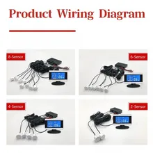 Hệ thống radar lùi có màn hình LCD, 4 cảm biến, cảnh báo, phía trước và phía sau, Bộ 12V