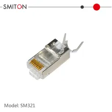Cat7 RJ45 ตัวเชื่อมต่อ 8p8c Cat7 เอฟทีพี RJ45 ปลั๊กที่มีการป้องกันพร้อมแถบโหลด RJ45 การถักของตัวเชื่อมต่อ Cat7 เอสเอฟทีพี