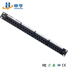 1u 24 พอร์ต RJ45 แพทช์แพนเนลพร้อมการจัดการสายเคเบิล