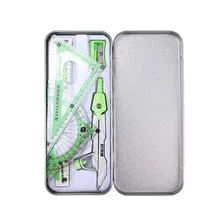 Heißer Verkauf 8 PCS Schreibwaren Set Mathe Zirkel Lineal Geometrie Sets Schulwinkelmesser und Zirkel Set mit Aufbewahrungsbox