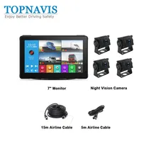 4채널 터치 7인치 AHD 플라스틱 DVR 후방/후진 카메라 시스템