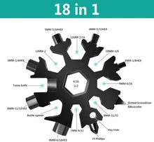 Schneeflocken Multifunktionswerkzeuge, 18 in 1 Schneeflocken Multi Tool, tragbares Outdoor Schlüsselanhänger Multitool, Werbegeschenk Schneeflocken Multitool