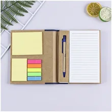 Blocco note creativo in carta marrone elastica combinato con adesivi strappabili