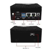 OEM N100 Komputer Mini Tertanam 2LAN Router Pfsense Klien Tipis Komputer Mini