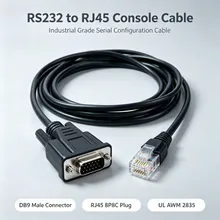 Db9 إلى RJ45 كابل وحدة التحكم 24AWG UL2835 كابل بيانات التكوين لمبدل الشبكة أو جهاز التوجيه أو جدار الحماية