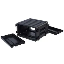 Caja de rack de plástico duro impermeable para 6u servidor montado en rack con asa y ruedas
