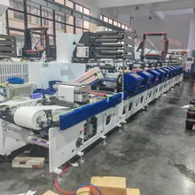 Mesin Cetak Flexo Horizontal Otomatis Pencetak Label Kertas Multi Warna