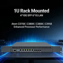 1u Rackmount Mini-PC Intel Atom C3758/C3808/C3958 Firewall-Router-Lösung