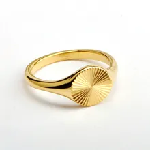 Edelstahl Rundplatte Muster Finger Ring Titanstahl Hochmuster Ringe