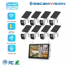 8-Channel Solarbetriebene drahtlose 4MP Bullet-Sicherheitskamera-System