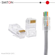 네트워크 케이블 UTP Rj 45 Rg45 이더넷 RJ45 패스스루 8p8c 모듈러 플러그 카테고리 6 CAT6 RJ45 커넥터 CAT6