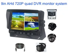 9-Zoll-HD-1080P-Rückfahr-Quad-LCD-Monitorsystem für Autos