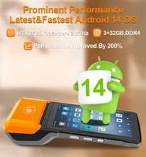 Android POS-Terminal Belegdrucker Handheld POS Bluetooth WiFi 4G Datensammler Tragbarer Barcode-Kamera-Scanner R330 Plus